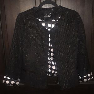 Black Blazer or Jacket Medium With Polka Dots